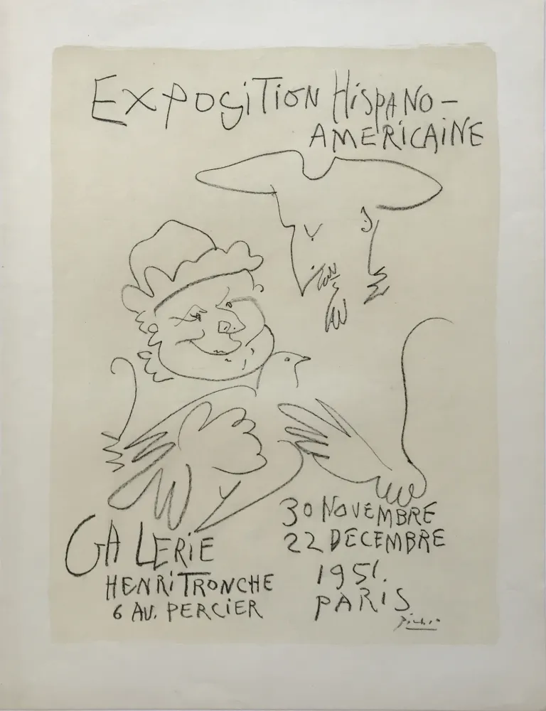 リトグラフ Picasso - Exposition Hispano-Americaine