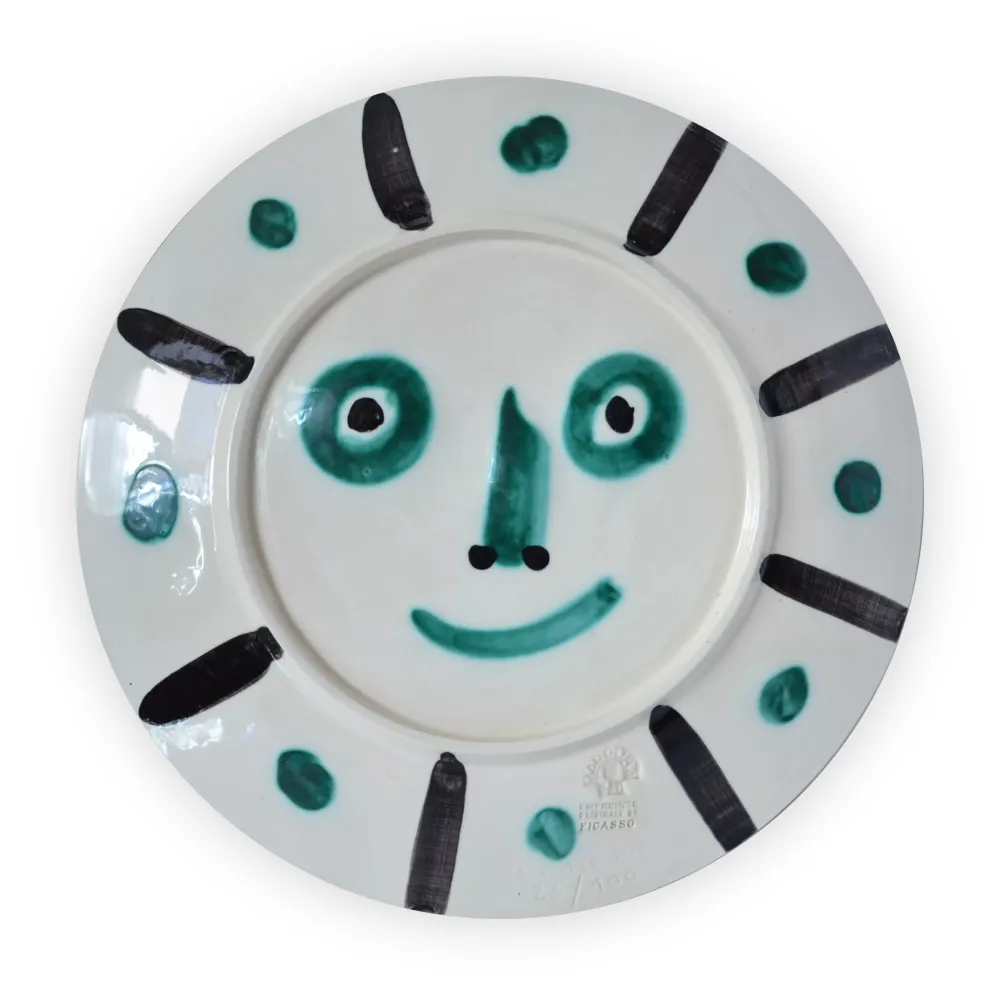 セラミック Picasso - Face with palm-leaves #366