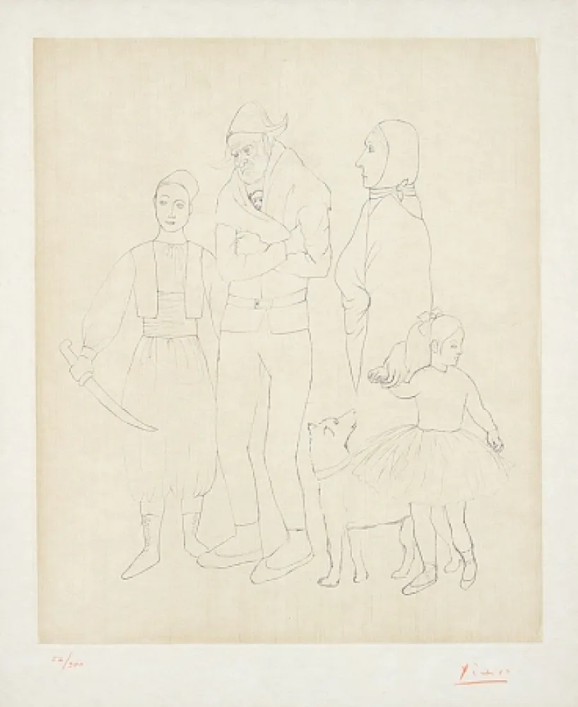 彫版 Picasso - Famille de Saltimbanques (Family of Acrobats), c.1950