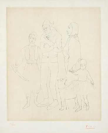 彫版 Picasso - Famille de Saltimbanques (Family of Acrobats), c.1950