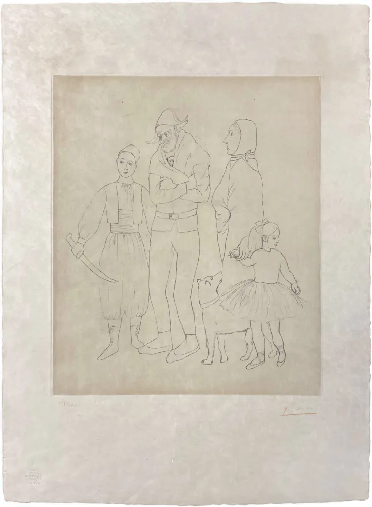 彫版 Picasso - Famille des Saltimbanques