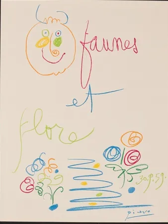 ステンシル Picasso - Faunes et Flore  d'Antibes Frontpiece 1960