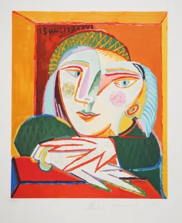 リトグラフ Picasso - Femme Accoudee A Sa Fenetre