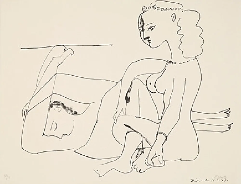 リトグラフ Picasso - Femmes sur la plage