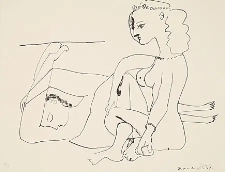 リトグラフ Picasso - Femmes sur la plage
