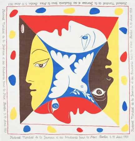 シルクスクリーン Picasso - Festival Mondial pour la Paix