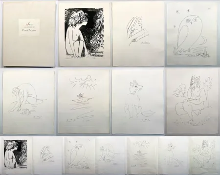 エッチング Picasso - Geneviève Laporte. LES CAVALIERS D'OMBRE. Double suite des gravures de Picasso (1954)