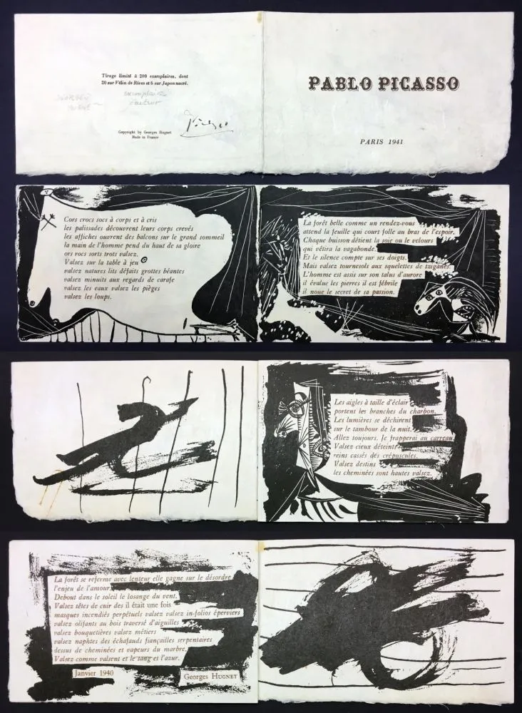 挿絵入り本 Picasso - Georges Hugnet : PABLO PICASSO (Paris, 1941). 