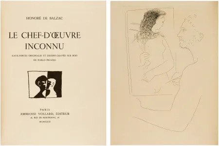 挿絵入り本 Picasso - H. de Balzac. LE CHEF-D'ŒUVRE INCONNU. Eaux-fortes de Pablo Picasso (ex. sur Japon signé avec suite, reliure de Paul Bonet)