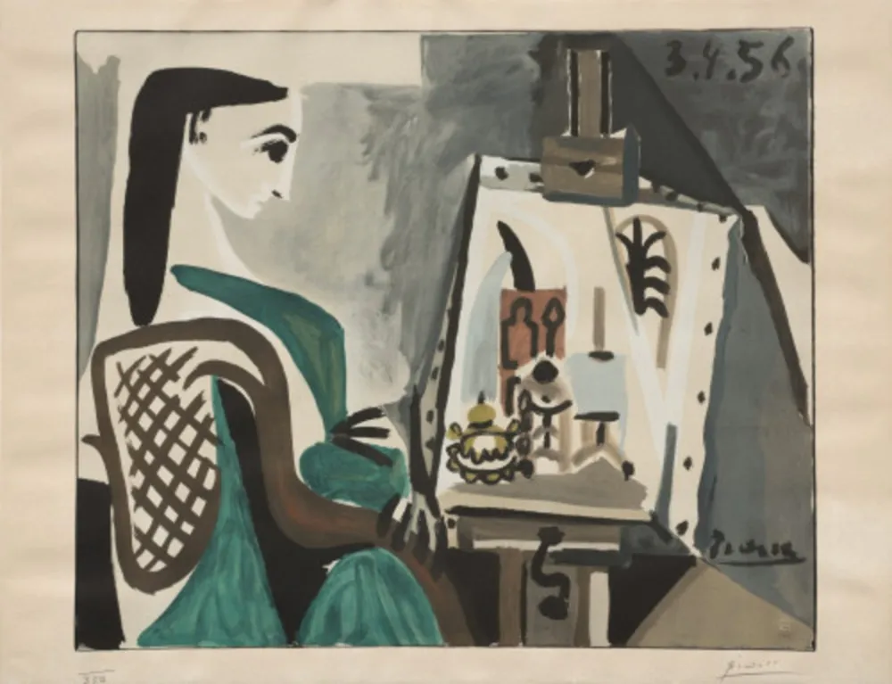 リトグラフ Picasso - Jacqueline à l'Atelier (Jacqueline at the Easel)