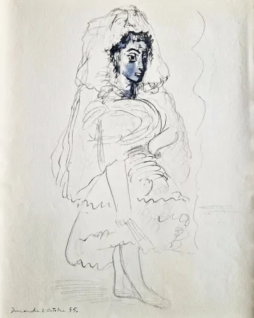 ステンシル Picasso - Jacqueline en espagnole