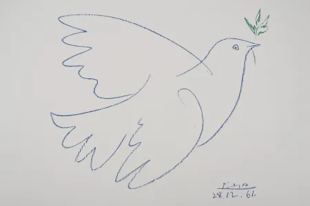 リトグラフ Picasso - La colombe bleue