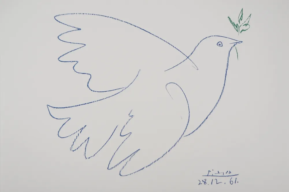 リトグラフ Picasso - La colombe bleue