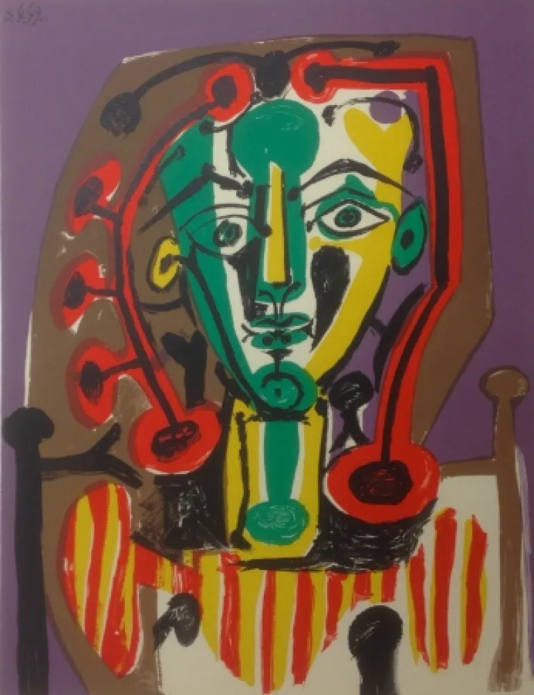 リトグラフ Picasso - La corsage Raye