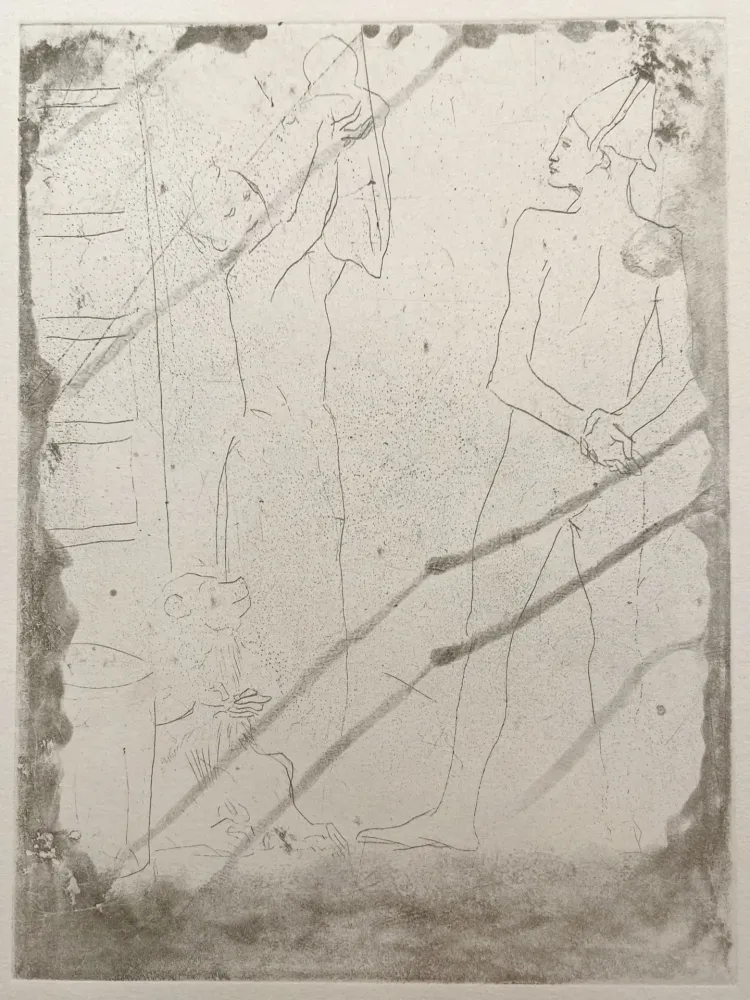 彫版 Picasso - La Famille de Saltimbanques au Macaque