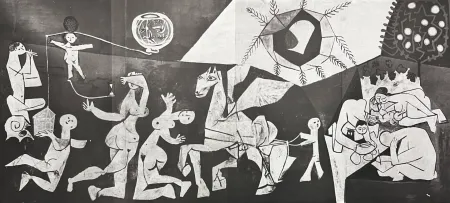 リトグラフ Picasso - La Guerre et la Paix Collotype