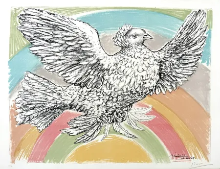 リトグラフ Picasso - Le Colombe Volant 