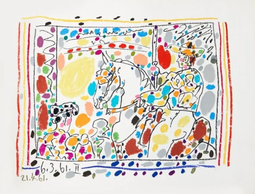 リトグラフ Picasso -  Le Picador II, 1961, Original Lithograph in 24 colours 