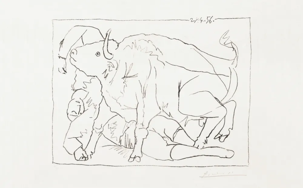 リトグラフ Picasso - Le Torero blessé