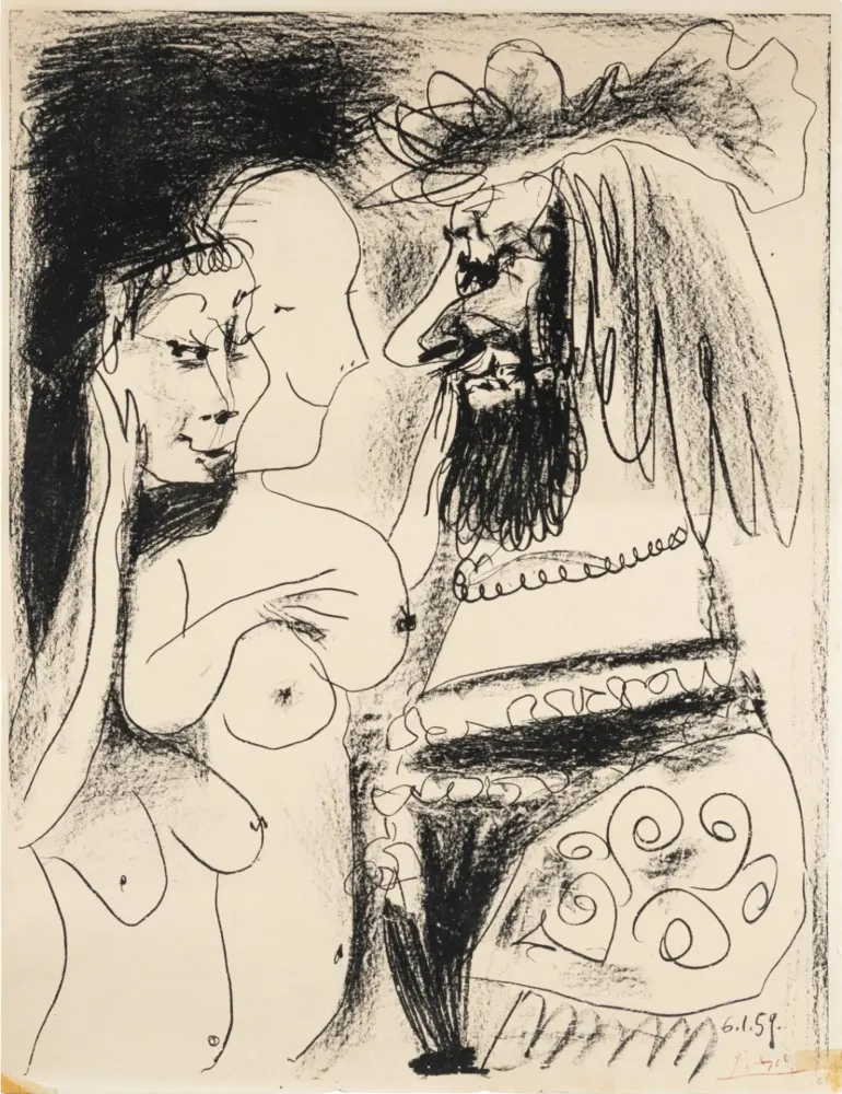 リトグラフ Picasso - Le Vieux Roi