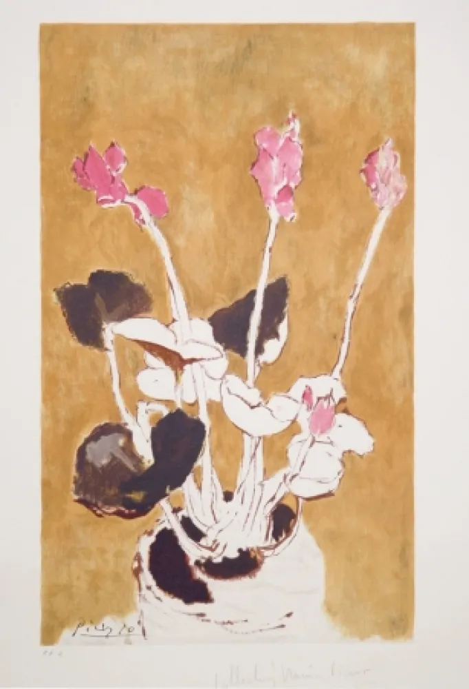 リトグラフ Picasso - Les Cyclamens, 22-E