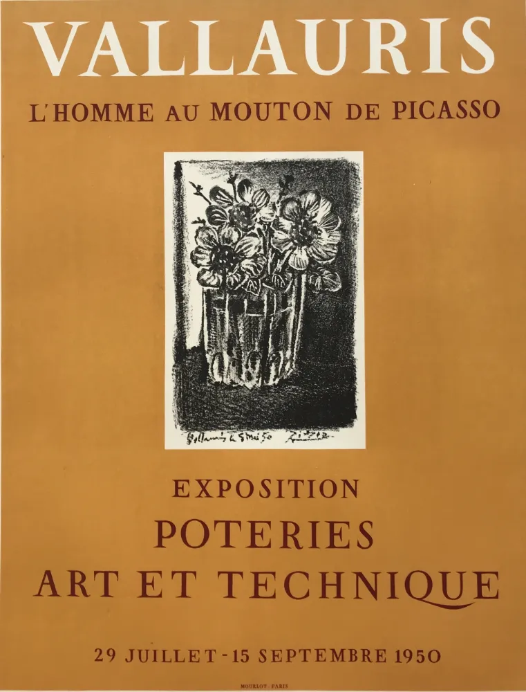 リトグラフ Picasso - L'Homme au Mouton de Picasso - Vallauris