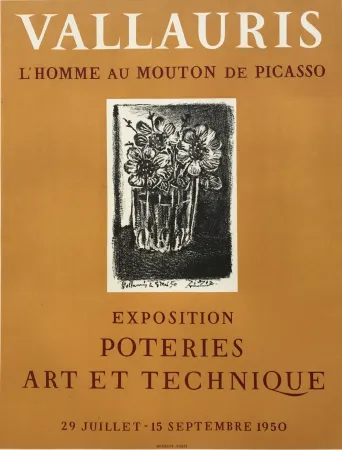 リトグラフ Picasso - L'Homme au Mouton de Picasso - Vallauris