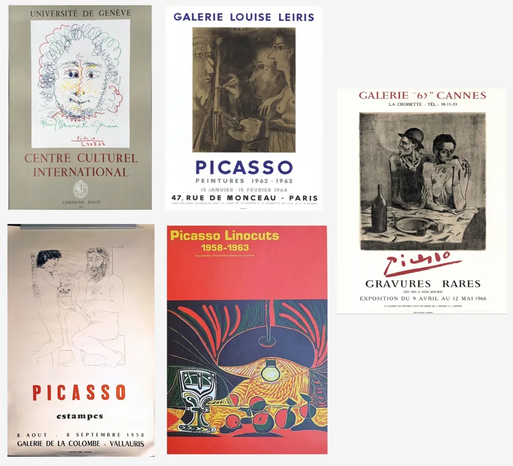 掲示 Picasso - Lot de 5 Affiches Originales