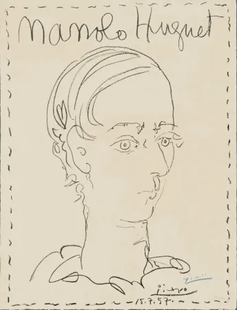 リトグラフ Picasso - Manolo Huguet