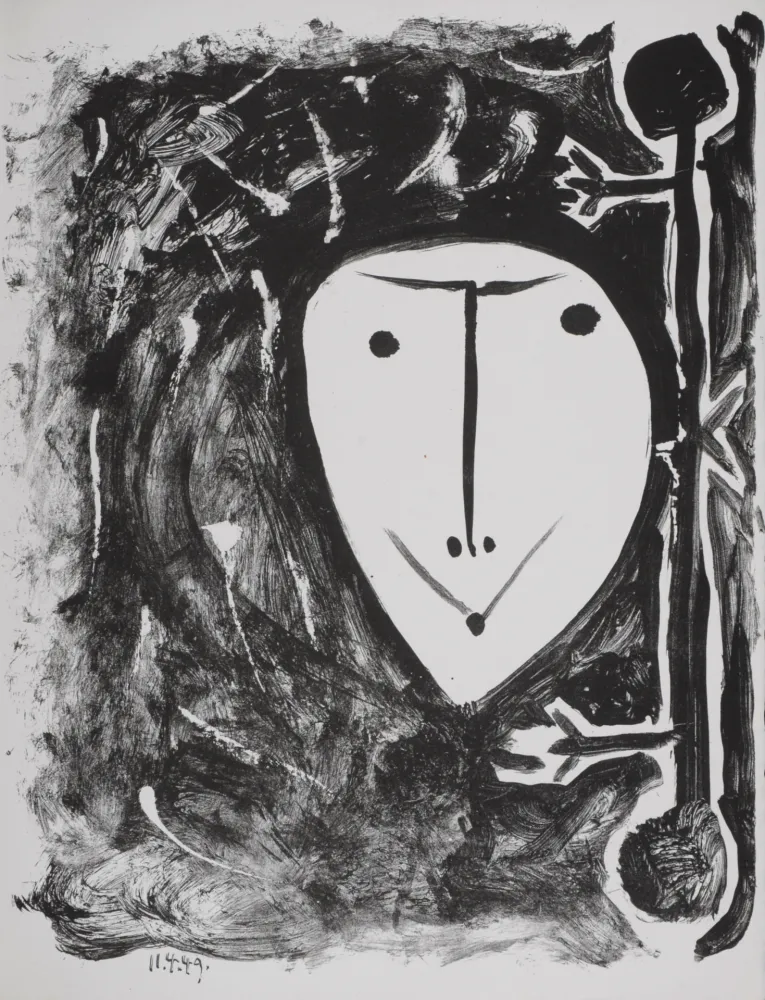 リトグラフ Picasso - Masque de Cendre #4, 1949