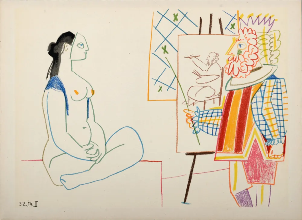 リトグラフ Picasso - Model & King, 1954