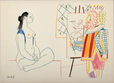 リトグラフ Picasso - Model & King, 1954
