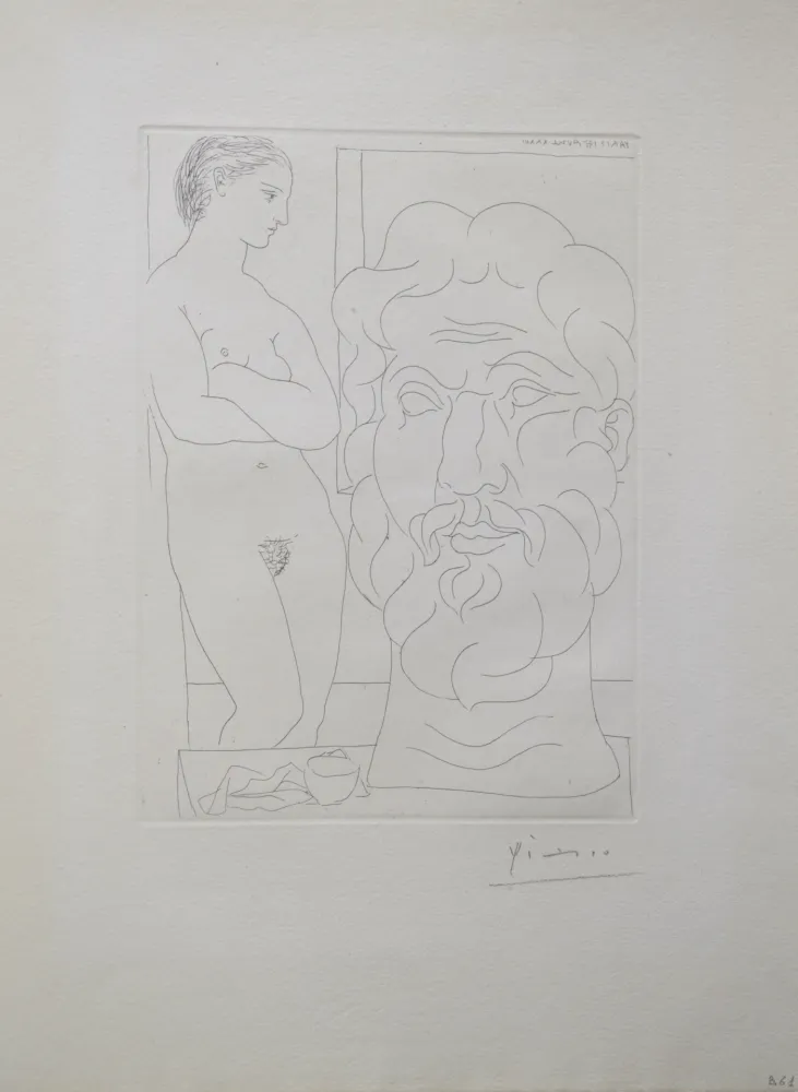 彫版 Picasso - Modèle et Grande Tête Sculptée (B170 Vollard)