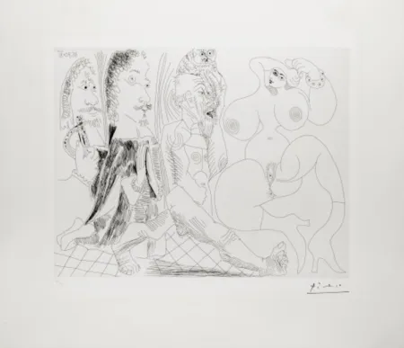 彫版 Picasso - Mousquetaire, Abbé en Priére, Vieillard a la Chouette Et Odalisque: Méduse, Vierge ou Smple Femme?