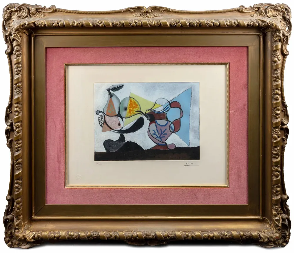 エッチングと　アクチアント Picasso - Nature morte aux poires et au pichet