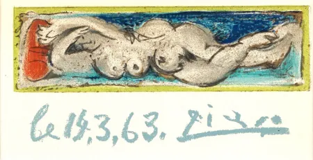 リトグラフ Picasso - Nu couché
