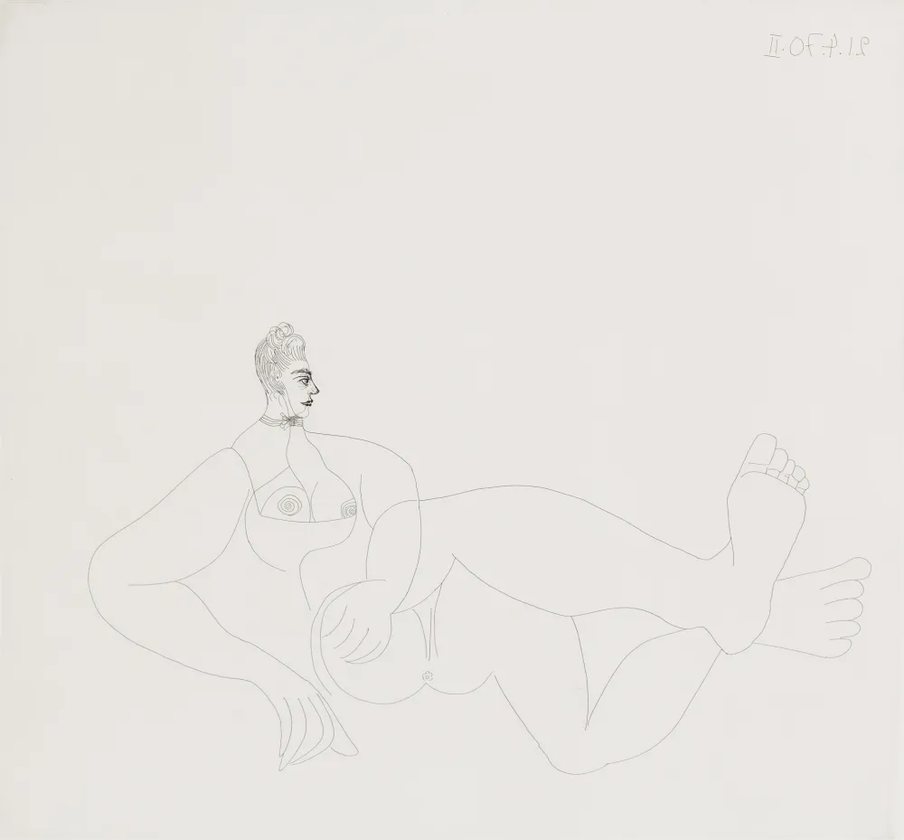 エッチング Picasso - Odalisque au collier de chien