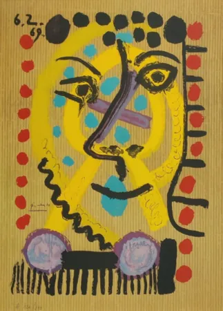 リトグラフ Picasso - One plate, from Les Portraits Imaginaires