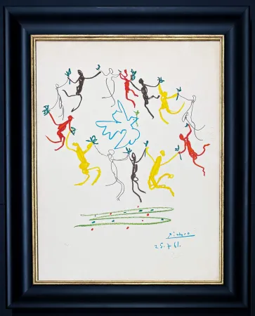 リトグラフ Picasso - Pablo Picasso (1881 - 1973) - La ronde de la jeunesse - Color lithograph on Arches paper - 1961
