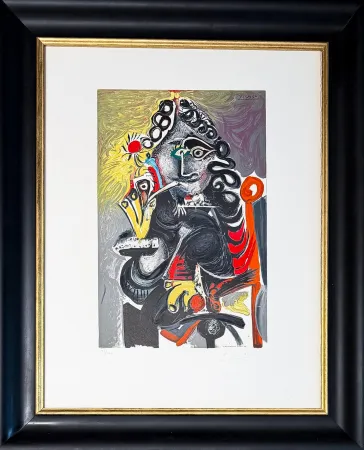 リトグラフ Picasso - Pablo Picasso (1881–1973) – Le Cavalier – Color lithograph on Arches paper – 1968