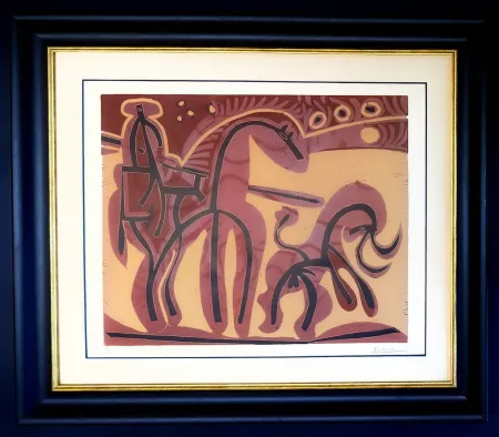 技術的なありません Picasso - Pablo Picasso (1881-1973) - Picador et Taureau - Linocut in colors on Arches paper - 1959