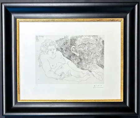 彫版 Picasso - Pablo Picasso (1881–1973) - VIEUX PEINTRE ET VIEUX MODELE - etching on paper
