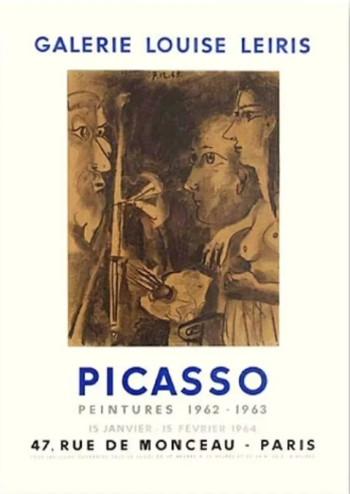 リトグラフ Picasso - Pablo Picasso, Galerie Louise Leiris Exhibition Poster, 1962/1963, Lithograph on Vellum Paper