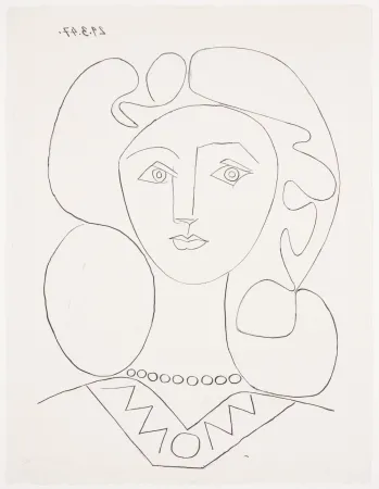 リトグラフ Picasso - Pablo Picasso- La Femme au Collier, Portrait of Françoise, 1947
