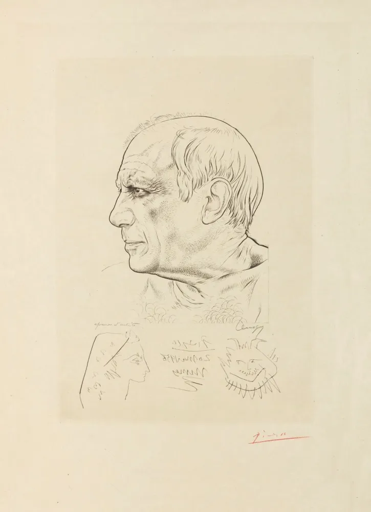 彫版 Picasso - Pablo Picasso Paul Lemagny Portrait of Picasso.
