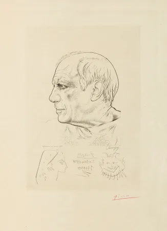彫版 Picasso - Pablo Picasso Paul Lemagny Portrait of Picasso.
