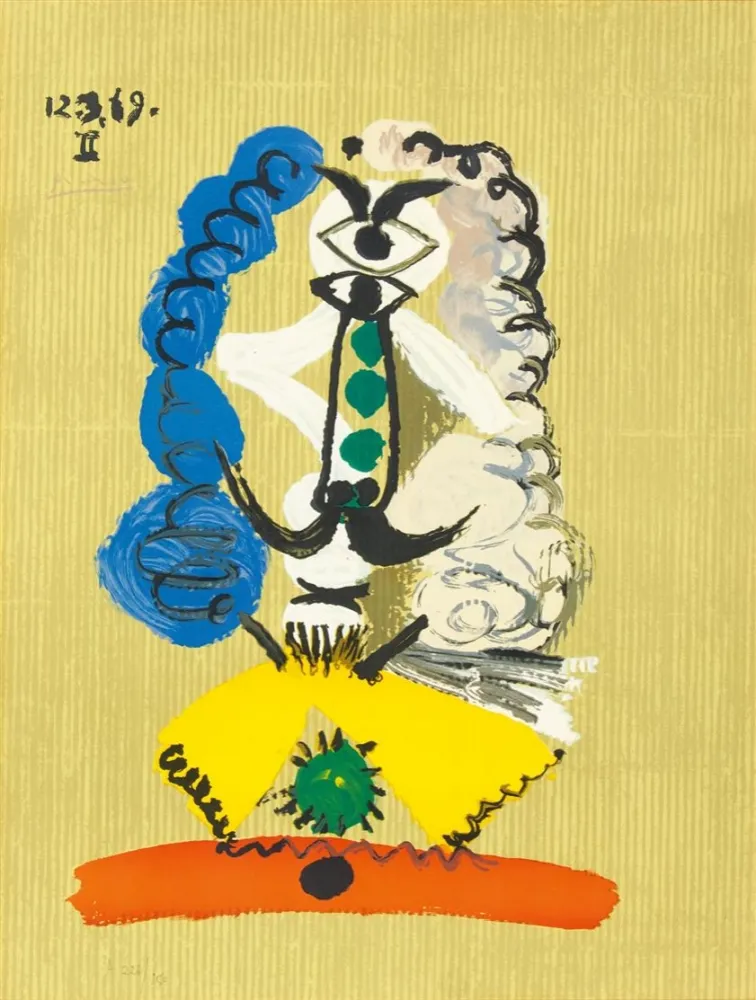 リトグラフ Picasso - Pablo Picasso- Portrait Imaginaires 12.3.69 II