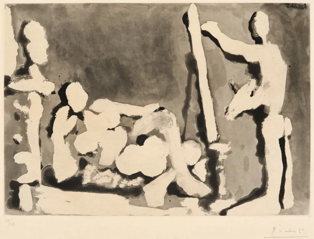 アクチアント Picasso - Painter and Model with a Sculpture. II