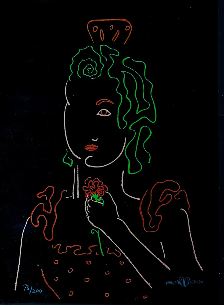 シルクスクリーン Picasso - Paloma Picasso (1949) - Vallauris - Colour screen printing