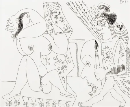 彫版 Picasso - Peintre et modèle